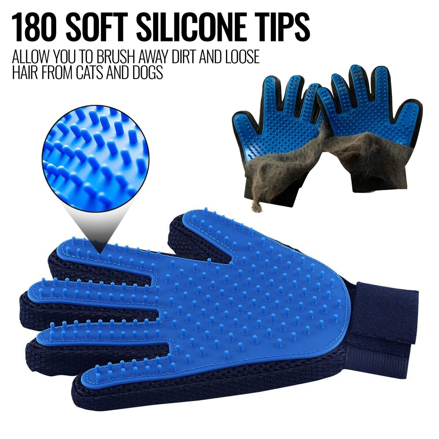Pet Grooming and Deshedding Hair Removal Gloves