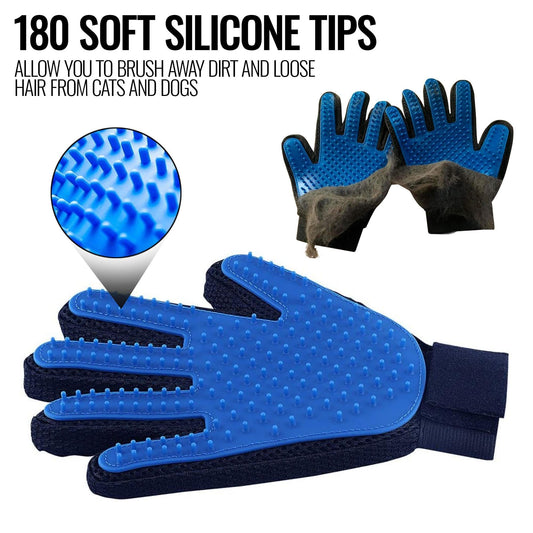 Pet Grooming and Deshedding Hair Removal Gloves