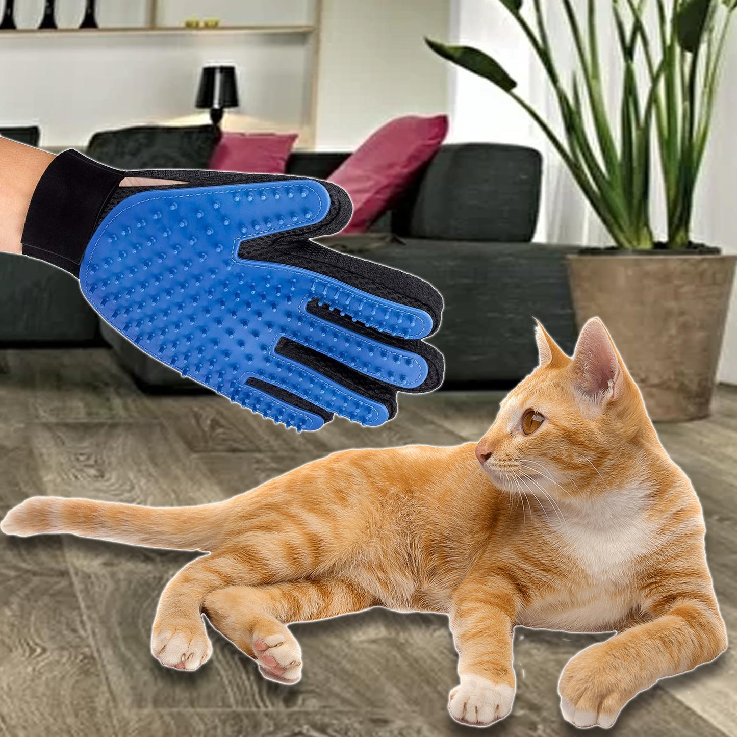 Pet Grooming and Deshedding Hair Removal Gloves