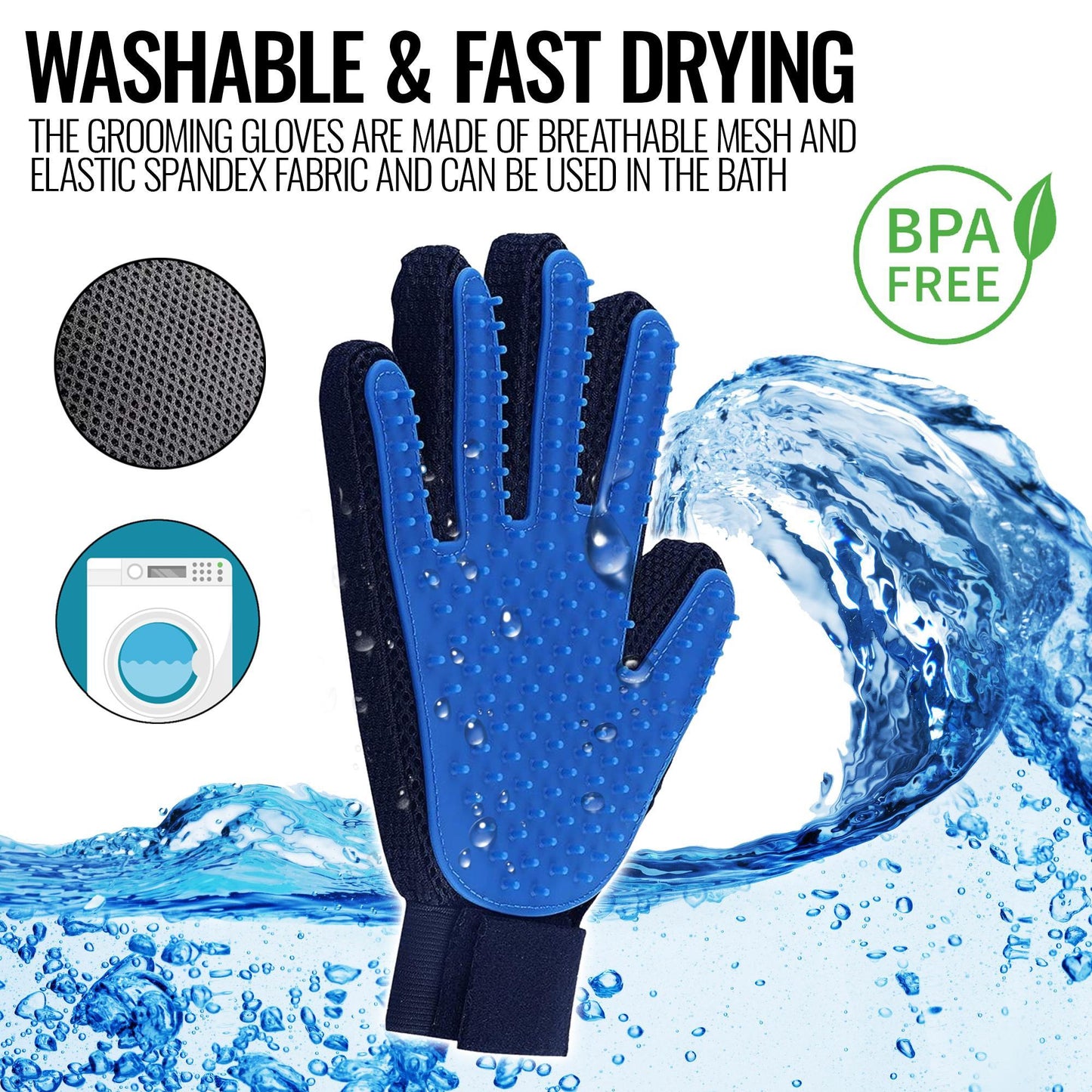 Pet Grooming and Deshedding Hair Removal Gloves