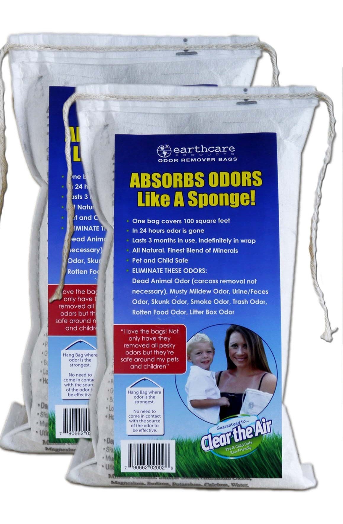 Earth care Odor Removing Bag (2 Pack)